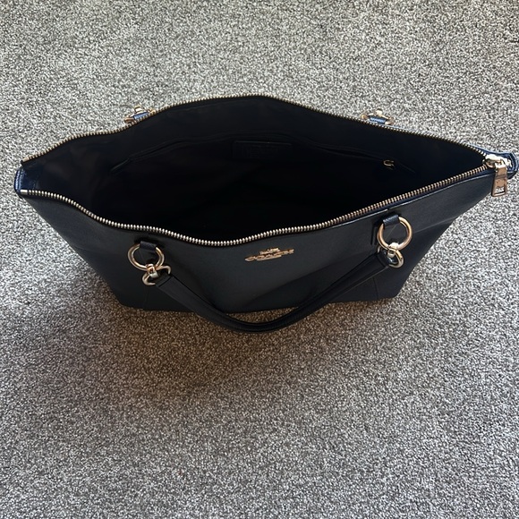 Coach Ava Crossgrain Leather Tote Navy GUC F57526 - Picture 4 of 10